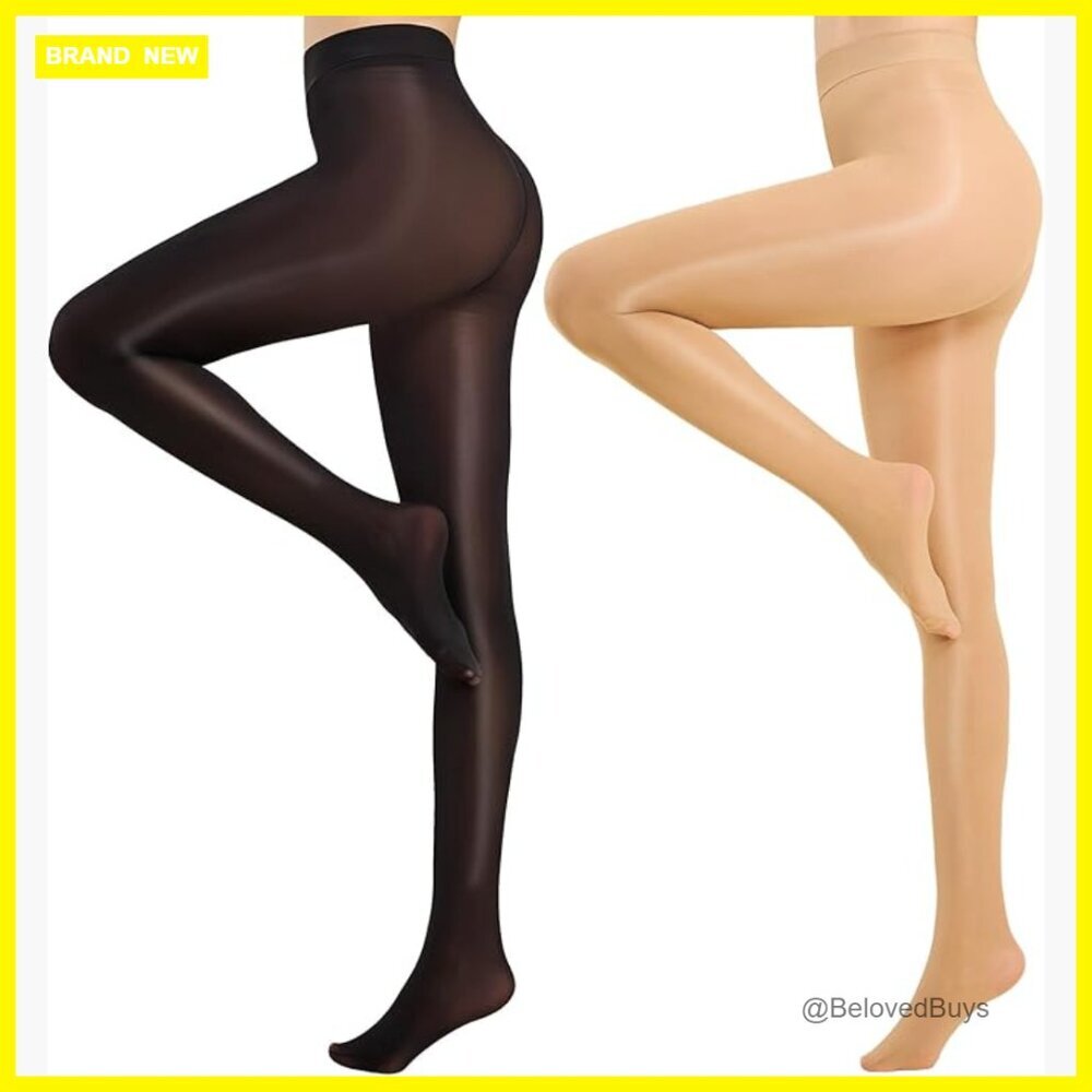 Run Resistant Sheer Tights 15D High Waist Pantyhose Ultra Soft 2 Pack